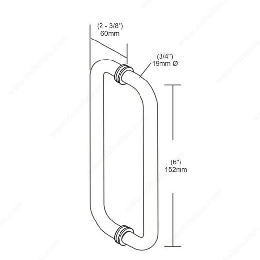 3/4 in (19 mm) Round Tubular Handle with Flat Washers